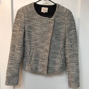 EUC LOFT Black & White Tweed Petite Jacket
